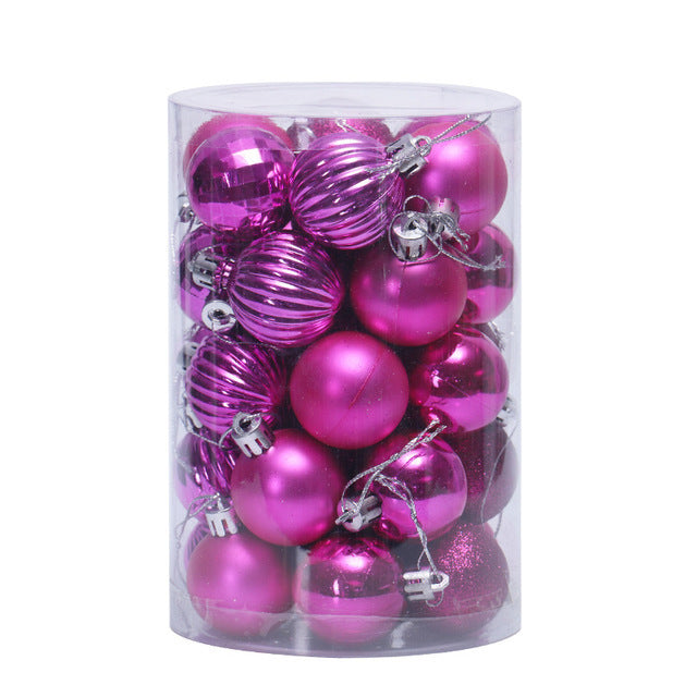 4-Piece 4cm Christmas Ball Set - Season's Greetings