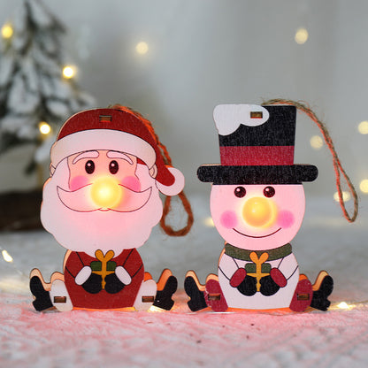 Luminous Wooden Christmas Ornaments - Season's Greetings