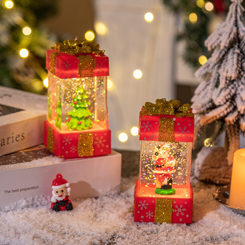 Festive Crystal Ball Christmas Gift Box Lights - Season's Greetings