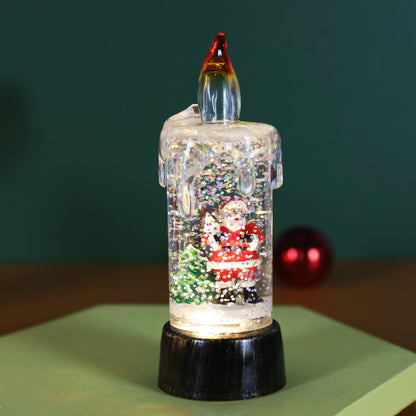 Christmas Crystal Candle Light Desktop Ornament - Season's Greetings