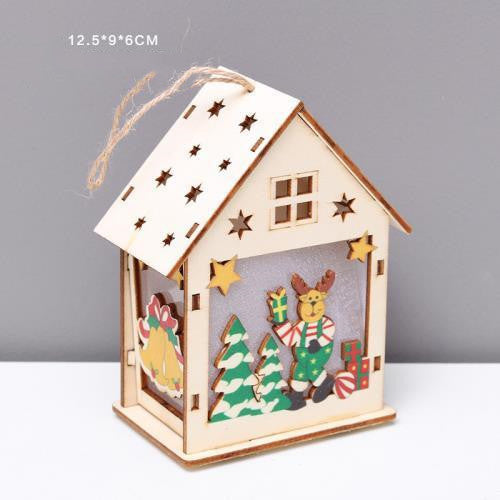 Luminous Christmas Wooden Decorations with Lights - Season's Greetings