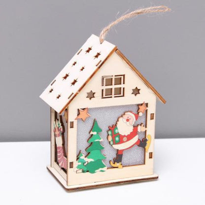 Luminous Christmas Wooden Decorations with Lights - Season's Greetings