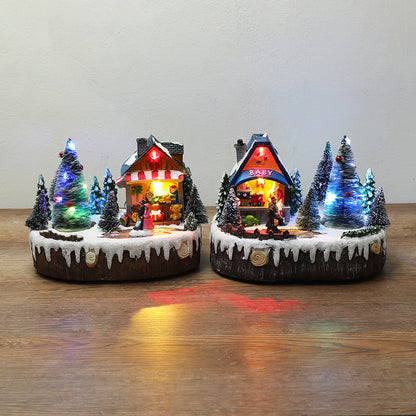 Musical Glowing Rotating Christmas Tree Ornament - Season's Greetings