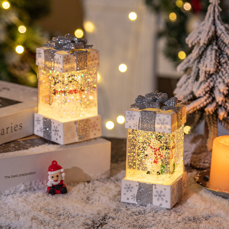 Festive Crystal Ball Christmas Gift Box Lights - Season's Greetings