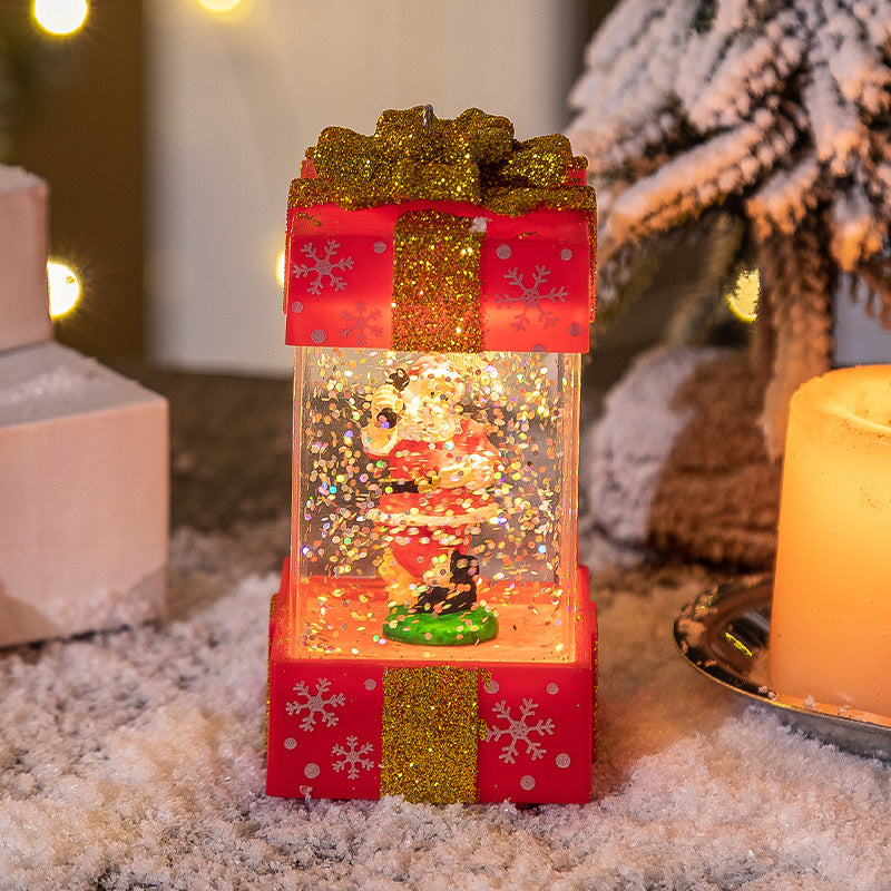 Festive Crystal Ball Christmas Gift Box Lights - Season's Greetings