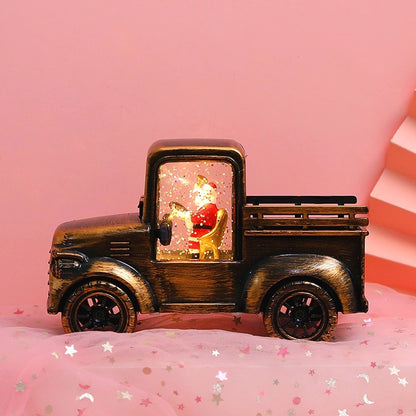 Santa Claus Driving Tractor Christmas Ornament - Season's Greetings