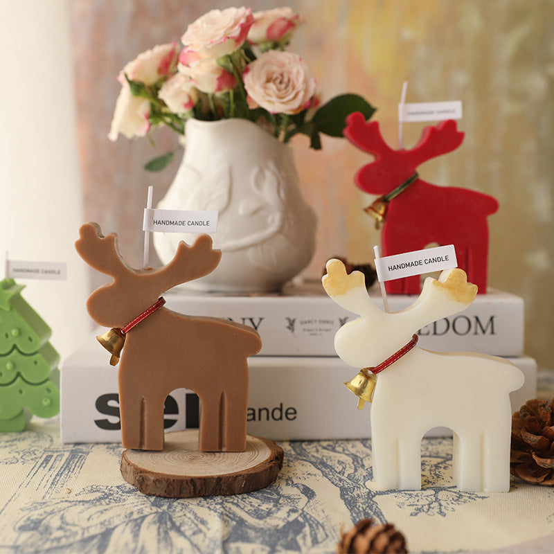 Little Deer Moose Christmas Candle - Season's Greetings