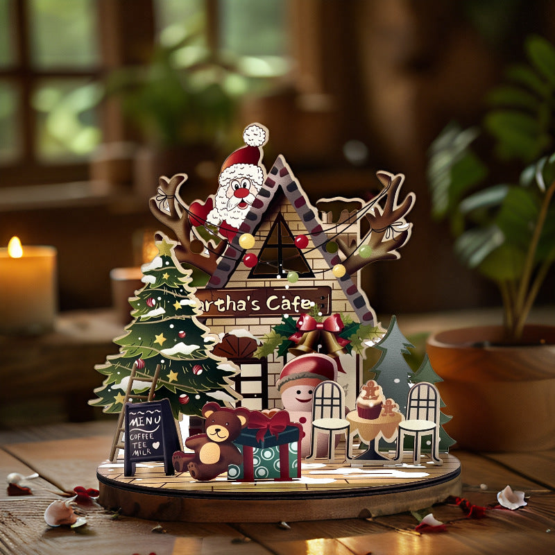 Creative Christmas Painted Wooden Ornaments - Season's Greetings