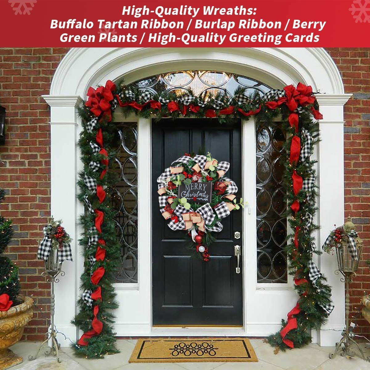 Christmas Festival Garland Door Hanging - Season's Greetings