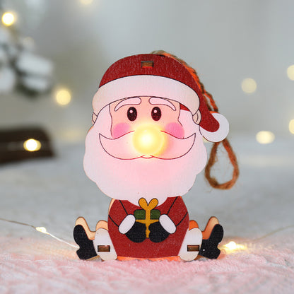 Luminous Wooden Christmas Ornaments - Season's Greetings