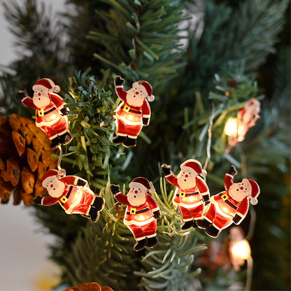 Christmas Santa Claus Decorative String Lights - Season's Greetings