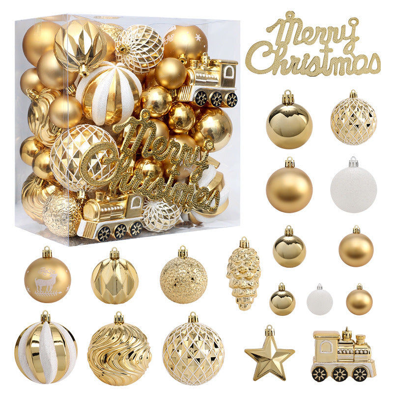 Platinum Painted Christmas Ball Set - Season's Greetings