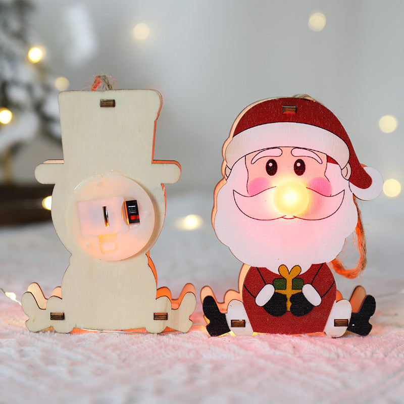 Luminous Wooden Christmas Ornaments - Season's Greetings